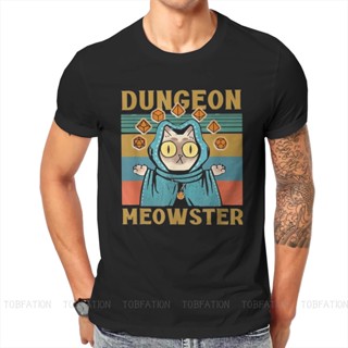 เสื้อผ้าผชเสื้อยืด พิมพ์ลาย DnD Game Dungeon Meowster สไตล์คลาสสิก สําหรับผู้ชาย BYTE WVE8S-5XL