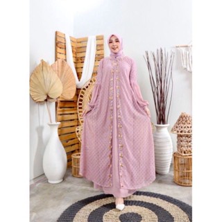 Gamis SHERRA ผ้าฝ้ายผสมลูกไม้ แบบเต็ม