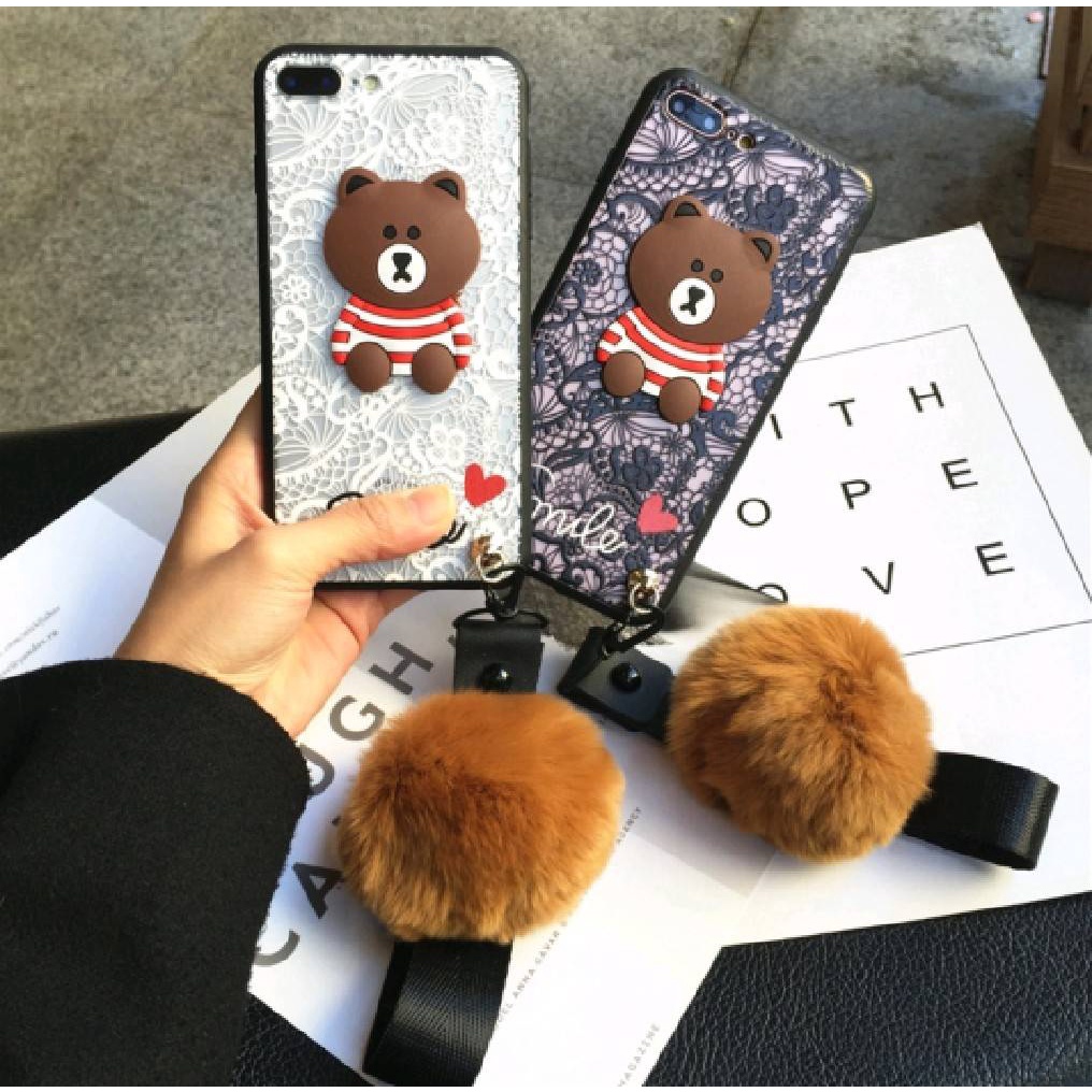 จี้เคสมือถือหมี สำหรับi11 i12i 13 i14 Pro Max หมีเปลือกโทรศัพท์มือถือตกแต่ง DIY เครื่องประดับอุปก กาวใสวัสดุพีวีซี
