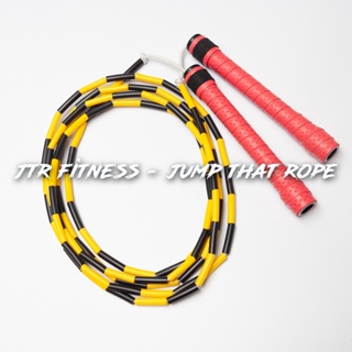 JTR Beaded Jump Rope | เชือกกระโดดลูกปัด (Black Beads + Color Beads) | 18cm Handles
