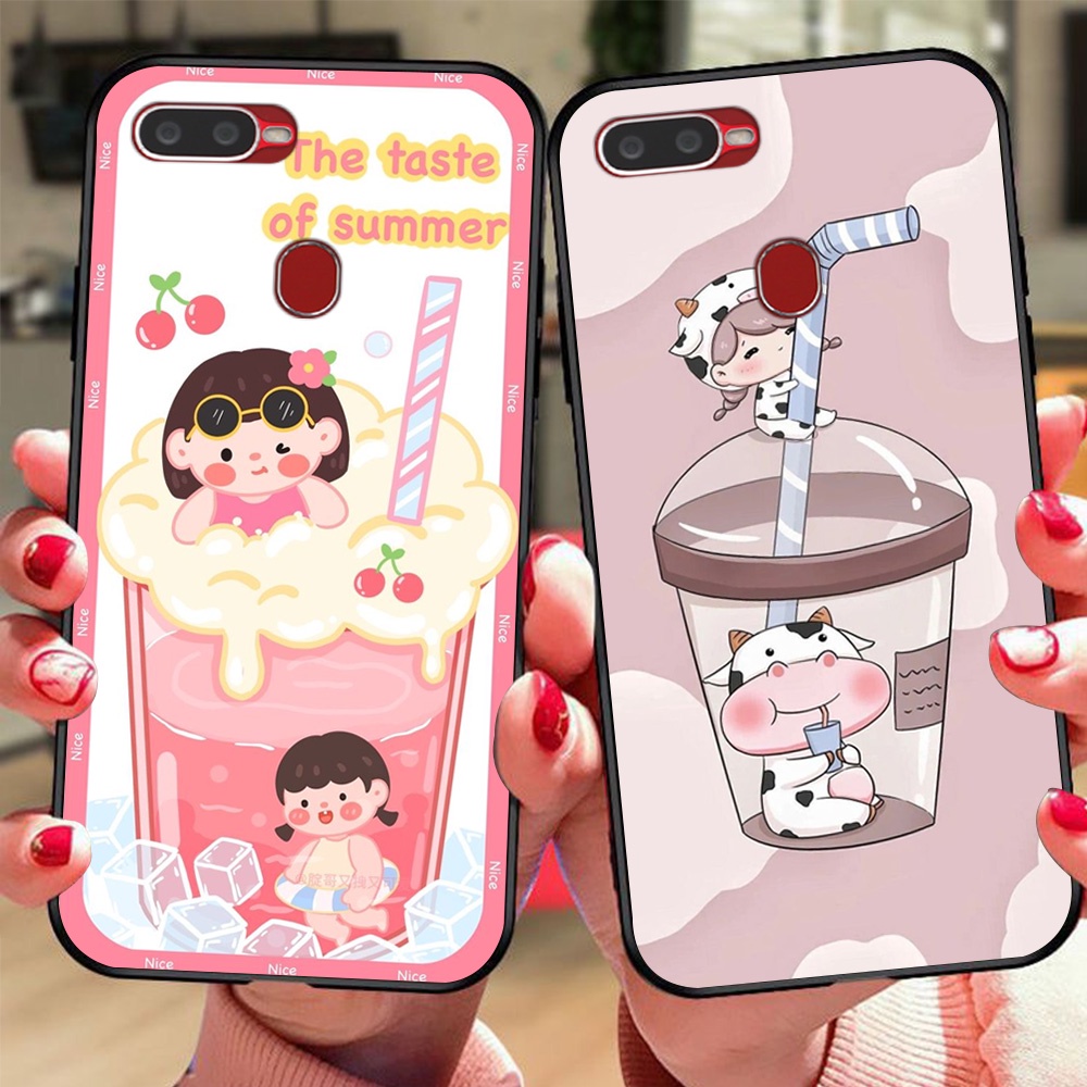 เคสโทรศัพท์สําหรับ oppo a5S / oppo A7 / oppo A9 / oppo A12 ชานมสไตล์วัยรุ่น