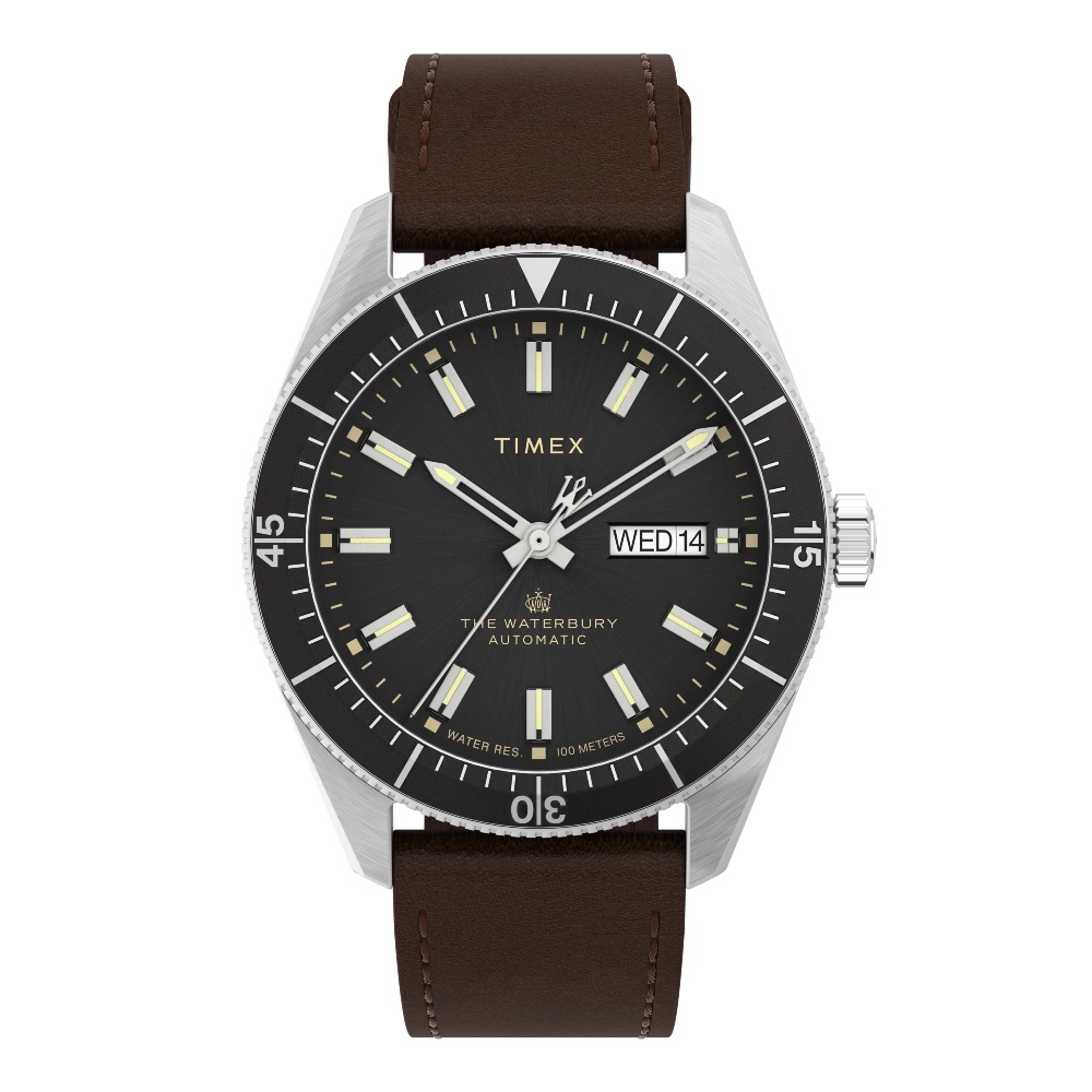 Timex TW2V24800 Waterbury นาฬิกาข้อมือผู้ชาย สายหนังสีน้ำตาล หน้าปัด 40 มม.