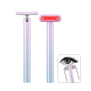 Face Eye Massager EMS MicroCurrent Vibration Heating Red Light Therapy Eye Beauty Wand Device Face Lift Massager Skincar