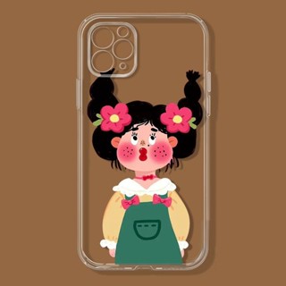 Double ponytail girl~เคสไอโฟน iPhone 12 14 pro 7 14 se2020 เคส Xr Xs X max 13 11 pro max 8plus 7 8พลัส cover TPU นิ่ม