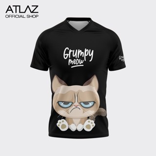 [กรอกโค้ด VDZ49 ลด 40.-] พร้อมส่ง เสื้อวิ่งพิมพ์ลายน้องแมวหน้าบึ้ง Grumpy Cat