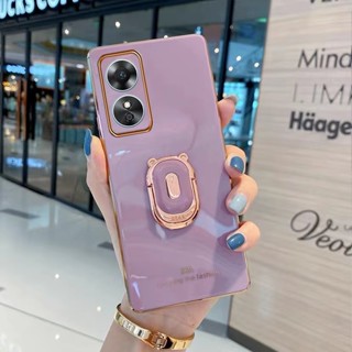 พร้อมส่ง ใหม่ เคสโทรศัพท์มือถือ ซิลิโคนนิ่ม บางมาก กันกระแทก พร้อมขาตั้ง รูปหมี สําหรับ OPPO A38 4G 2023 A384G