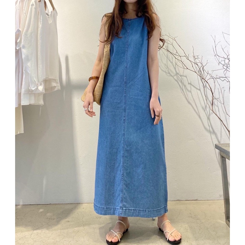 CHAWY denim teddy dress C3576 เดรสยาวยีนส์ เดรสยีนส์มินิมอล มี 2 สี ยีนส์ ขาว