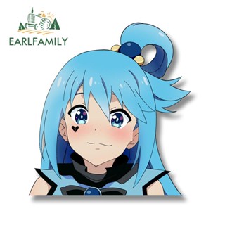 Earlfamily สติกเกอร์ไวนิล ลาย Aqua Kono Subarashii Sekai Ni Shukufuku Wo ขนาด 13 ซม. x 12 ซม. สําหรับติดตกแต่งประตูรถยนต์