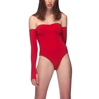 Angelys Balek ชุดว่ายน้ำLong Sleeve Strapless Swimsuit รุ่นFW22SW00108204 สีแดง