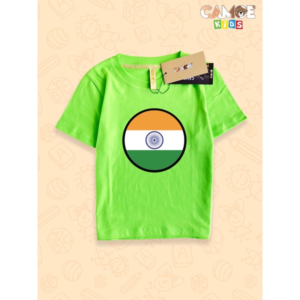 KIDS CAMOE India Flag เสื้อยืดเด็ก ธงอินเดีย