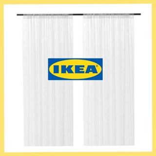 IKEA LILLEGERD ลิลเลยาร์ด ผ้าม่านโปร่ง 1 คู่ ขาว ใบไม้ ขนาด 145x250 ซม. จากอีเกีย