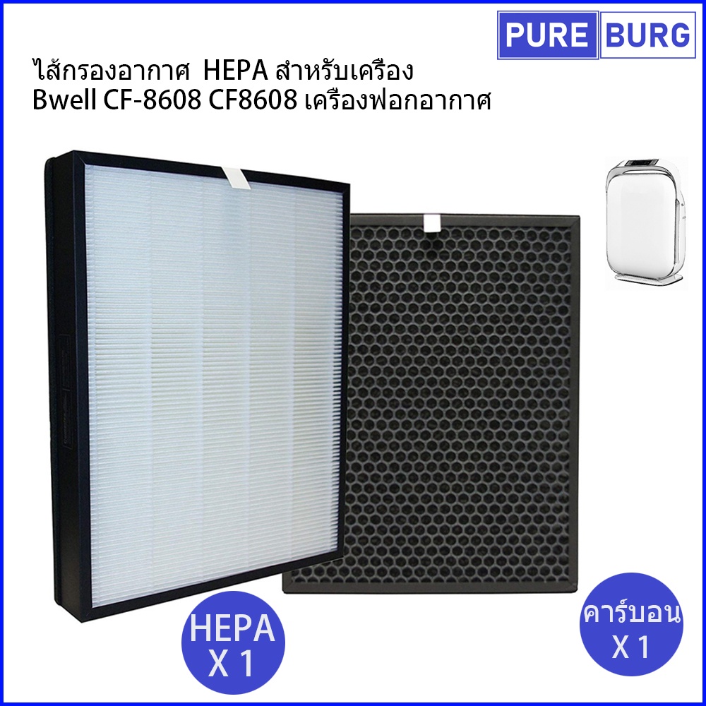 Bwell CF-8608 CF8608 เครื่องฟอกอากาศ ไส้กรองอากาศ HEPA สำหรับเครื่อง