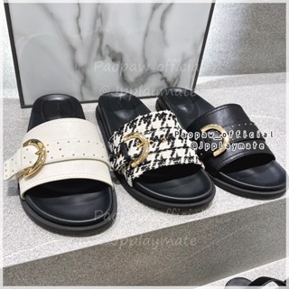 Charles&amp;keith รองเท้าแตะ รุ่น Buckled Slide Sandals CK1-71720039 แท้จากชอป พร้อมอุปกรณ์