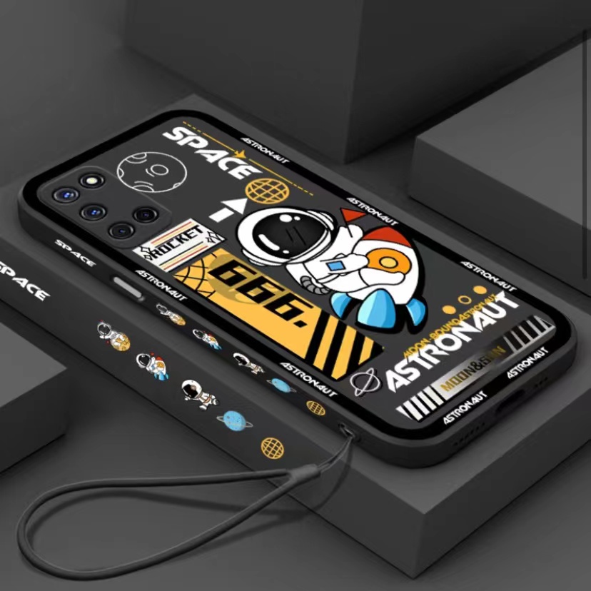 เคส Samsung A52S 5G A52 4G A32 4G A03S A02S A02 A12 5G M12 A22 5G A22 4G A03 A33 5G A53 5G A73 5G A13 4G A23 M02 M02S M22 ตรงขอบ 90 °ซิลิโคนโทรศัพท์มือถือกรณีนักบินอวกาศ