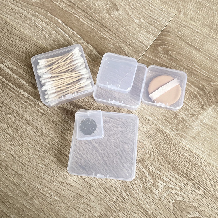 กล่องพลาสติกใส ทรงสี่เหลี่ยม ขนาดเล็ก สําหรับใส่เครื่องประดับ ต่างหู แหวน ลูกปัด - รูปที่ 3