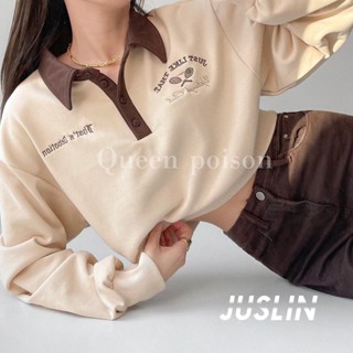 JUSLIN  เสื้อกันหนาว เสื้อแขนยาว ฟชั่นส ไตล์เกาหลี เค้าร่างใหญ่ ทรงหลวม Unique Beautiful ทันสมัย สไตล์เกาหลี JU220235 37Z230910