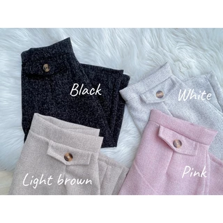 🎀กระโปรงแต่งกระเป๋าหน้าผ้าทวิตมีซับใน🎀