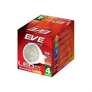 หลอดไฟ LED EVE MR16 DEW 4 วัตต์ WARMWHITE GU10 สีเหลือง