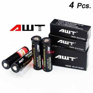 ถ่านชาร์จ 18650 ความจุ 3400 MAh 40A (สีดำ) บรรณจุ 4 ก้อน Battery คุ้มราคา