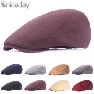 #NICEDAY-Men Cotton Newsboy Gatsby Cap Beret Cap Ivy Flat Hat Winter Golf Cabbie Driving