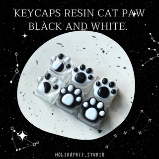 คีย์แคปอุ้งมือแมว คีย์แคปเรซิ่นแมว Keycap Resin Cat Paw 🐈 (ขาว-ดำ)