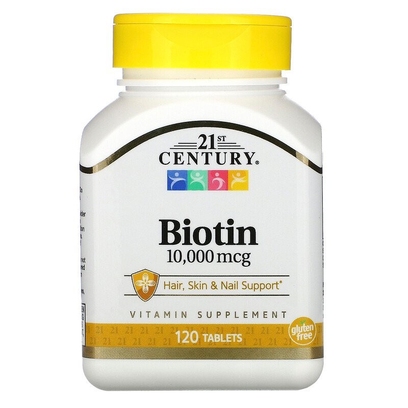 (พร้อมส่ง) 21st Century, Biotin, 10,000 mcg, 120 Tablets