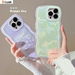 เคสโทรศัพท์มือถือแบบนิ่ม TPU ใส ลายภาพวาดสีน้ํามัน รูปหัวใจ สีม่วง ดอกไม้ ขอบหยัก สําหรับ iPhone 11 13 12 14 Pro MAX 7 8 Plus 6 6s Plus XR 14 Plus X XS MAX