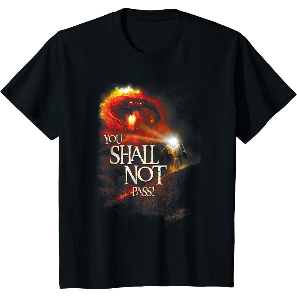 [COD]เสื้อยืด พิมพ์ลาย Lord of the Rings Balrog You Shall Not Pass สําหรับผู้ชายS-5XL