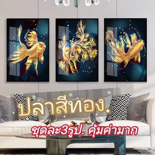 🌈ภาพจิตรกรรม ติดฝาผนัง ภาพมงคล รูปภาพปลากัด ปลาสวยงาม ตกแต่งผนัง