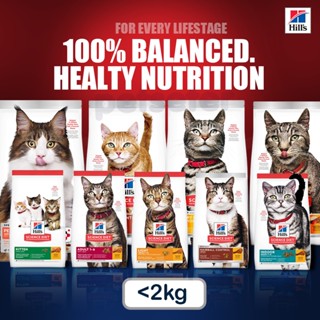 Hills Kitten Feline Adult 1-6 Optimal Light Indoor Hairball Perfect Weight Urinary Digestion Salmon Chicken Cat แมว 2kg