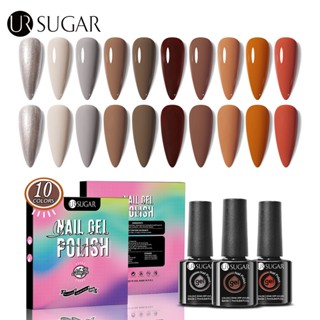 Ur SUGAR ชุดยาทาเล็บเจล UV LED กึ่งถาวร 10 สี สําหรับตกแต่งเล็บ DIY