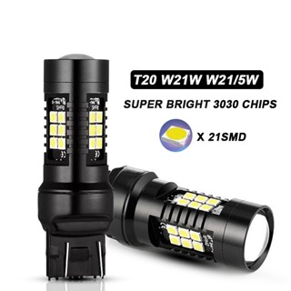 โคมไฟสัญญาณ T20 Led 7443 W21 5W 7440 WY21W W21W 12V 3030 SMD T25 3156 Led P27W สีแดง สีขาว สําหรับรถยนต์