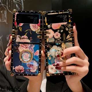 เคสโทรศัพท์มือถือ กันรอยขีดข่วน กันกระแทก ลายดอกไม้ คลาสสิก หรูหรา สําหรับ Samsung Galaxy Z Flip3 5G Z Flip4 5G