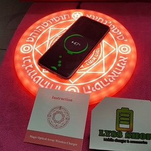 แท่นชาร์จไร้สาย วงแหวนเวทย์ มีไฟ เสียง 10w Magic Array Wireless charger LED Glowing Fast Charger