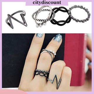 &lt;citydiscount&gt;  ชุดแหวนสําหรับสตรี Midi 4 ชิ้น / ชุด