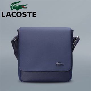 สีฟ้า/สีดำ แพ็คเกจธุรกิจการพักผ่อนของผู้ชาย Lacosteกระเป๋าสปอร์ตสปอร์ตแบบคลาสสิกสำหรับผู้ชาย