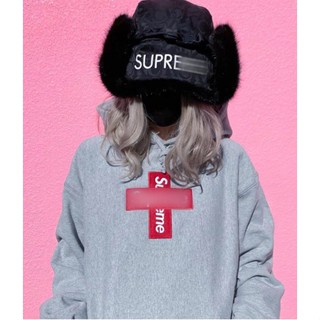 In Stock! Supreme Hoodies 20fw Cross Box Logo เสื้อคลุมมีหมวกปักลาย bogo hoodie