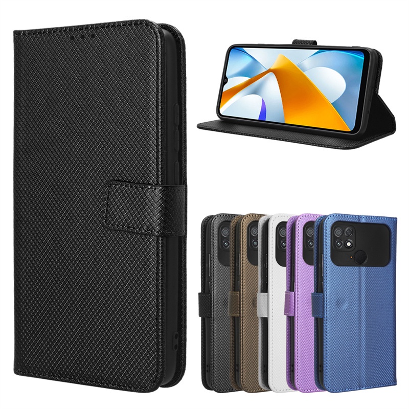 สําหรับ Xiaomi Poco C40 M4 M5 M5s กรณีสีดํา Shark 3 4 5 Pro 5rs คุณภาพสูง Retro Flip PU หนังกระเป๋าส