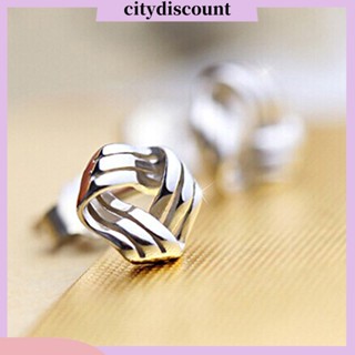 &lt;citydiscount&gt;  ต่างหู ทรงสตั๊ด สีเงิน สำหรับผู้หญิง เหมาะกับงานแต่งงาน