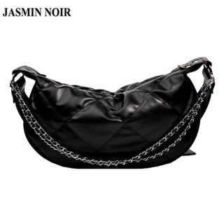 Jasmin NOIR กระเป๋าถือ กระเป๋าสะพายไหล่ สะพายข้าง ลายสก๊อต แต่งสายโซ่ สําหรับผู้หญิง