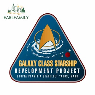 Earlfamily สติกเกอร์ ลาย Galaxy Class Starship 3D 13 ซม. x 11.8 ซม. สําหรับติดตกแต่งหน้าต่างรถยนต์ SUV