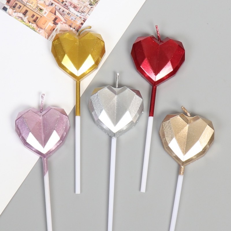 เทียนหัวใจ สีเมทัลลิค 1 เเพ็คมี 10 ชิัน