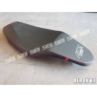 เบาะ KING Drag AEROX V.1 เคฟล่า 2 ตอน ปักโปร่ง โลโก้เล็ก