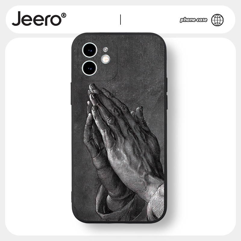 Jeero เคสไอโฟน เคสซิลิโคนนุ่มกันกระแทกน่ารักตลกสีดำ เคสโทรศัพท์ Compatible for iPhone 16 15 14 13 12 11 Pro Max SE 2020 X XR XS 8 7 6 6S Plus พลัส HFF1712