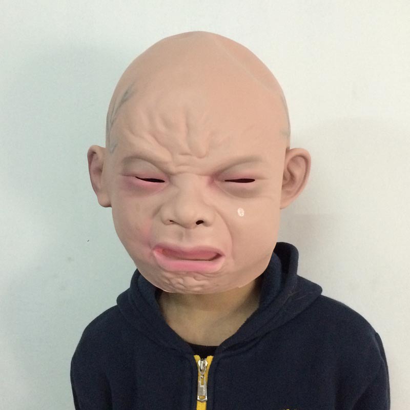 หน้ากากคอสเพลย์ หน้ากากเด็กร้องไห้ Baby face mask Cosplay หน้ากากสยองขวัญ แฟนซี หน้ากากฮาโลวีน แกล้งคน Crying kid