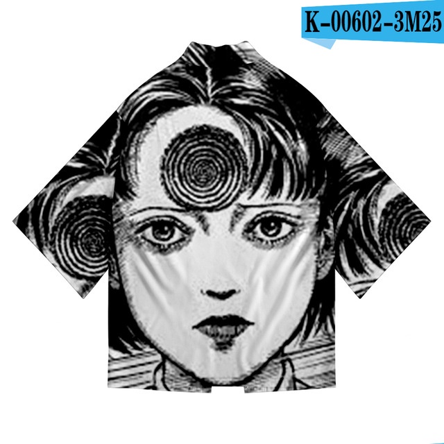 Junji Ito 3D Printing Anime Japanese Kimono Haori Yukata Cosplay Women/Men Fashion Summer Casual Short Sleeve Streetwe #3