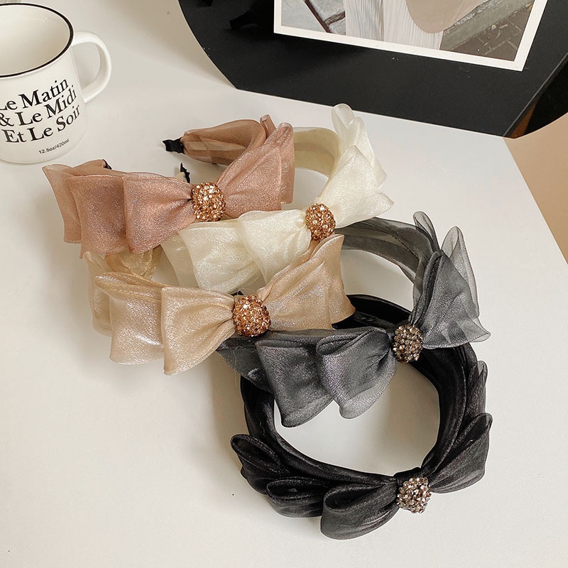 ที่คาดผม ผ้าตาข่าย ประดับโบว์น่ารัก สไตล์เกาหลี แฟรี่ สําหรับผู้หญิง - รูปที่ 2