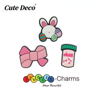 CROCS 【Cute Deco】โบว์อีสเตอร์ กระต่ายน่ารัก (10 แบบ) วัสดุเรซิน สําหรับรองเท้า