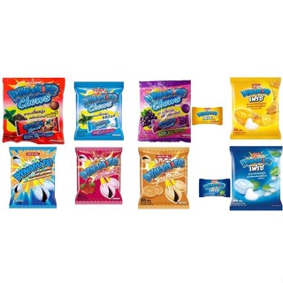 Dynamite Chews/Dynamite ไดนาไมท์ ลูกอมสอดไส้ 50เม็ด-ไดนาไมท์ ชิวส์ มี 3 รส บรรจุ 25 ซอง 125g. (3เม็ด/ซอง) ลูกอม