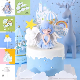 แอนนี่ แองเจิลทารกเครื่องประดับตกแต่งเค้กสุทธิสีแดงเล็กๆน้อยๆน่ารักสาวเจ้าหญิงตุ๊กตาวันเกิดเบเกอรี่เสียบใน